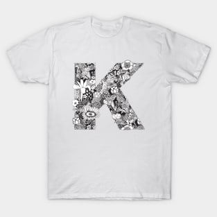 Floral Letter K T-Shirt